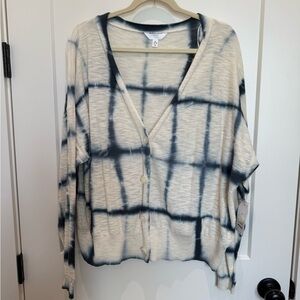 Time and Tru Cream and Blue Cardigan